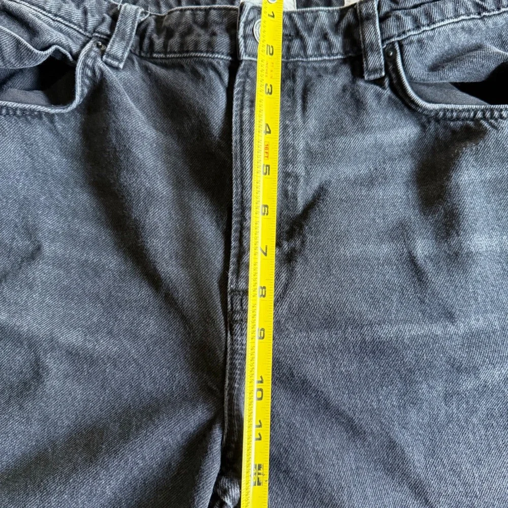 Cotton On Mens Super Baggy Jorts Washed Black Denim Shorts Size 34